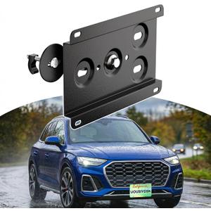 Front License Plate Bracket Compatible with Audi SQ5 2018-2024 (80A) No Drill Grille License Plate Holder, Car Tag Frame, Bumper Relocator Adapter Kit