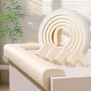 Baby Proofing Edge & Corner Protectors, White Foam L-Shape Self-Adhesive Bumper Strip + 4Corner Guards, Wall & Furniture Safety Bumpers for Nursery, Kitchen, Fireplace, Table, Desk