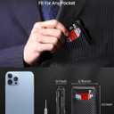 [High-Capacity] Wallet for Men with 2 ID Windows, 15-18 Credit Card Holder, Smart Pop-Up Bifold RFID Blocking Metal Case, Tactical Compact Wallet, Money Clip, Birthday Gifts for Him, Mens Front Pocket