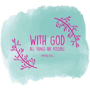 Family with God All Things are Possible Empowering Quote Wall Decal Decoration Religious Quotes Beautiful Bible Verse Matthew 19:26 Lasts Years and Easily Removable - Size: 16 in(W) x 20 in(H)