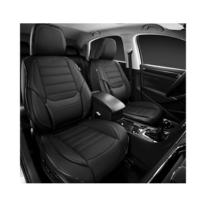 Skechers MAX Cushioning Seat Covers, Memory Foam Leather Car Seat Covers, Waterproof Car Seat Protector Front Seats, Car Seat Cushion Airbag Automotive Universal Fit for Most Cars, Vans, Trucks, SUV, Black