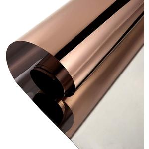 One Way Window Film Daytime Pravicy Window Film Mirror Effect Reflective Self-Adhesive Decorative Heat Control Anti UV Window Tint Film for Home and Office Brown&Silver 2Mil 23.6 Inch x 10 Feet