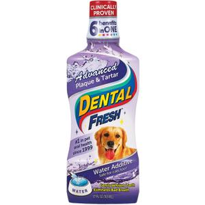 Dental Fresh Advanced Plaque and Tartar Water Additive, 15oz Dog Teeth Cleaning Formula to Freshen Breath and Improve Cat & Dog Dental Care Just Add to Water