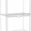 Clear Acrylic Display Case with Magnetic Lid-Dustproof Plastic Book Storage box,Clear Box,Purse Storage Organizer,Action Figure Display Case,Acrylic Sneaker Shoe Box(2 Pack)