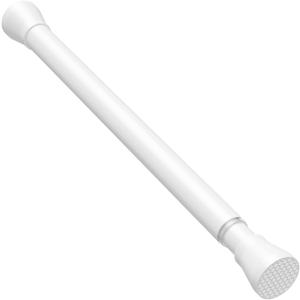 AIZESI White Tension Curtain Rod 16 to 26 Inch, 7/8 Diameter Adjustable Spring Curtain Rod Small Tension Rods, Short Curtain Rods for Window, Kitchen, Closet, Cupboard, Bookshelf DIY Projects