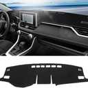 KUST Car Dash Cover Mat for Toyota RAV4 2019-2025 Left Hand Driving Non-Slip Center Console Dash Cover Interior for Toyota RAV4 Accessories Custom Fit Dash Mat Sunshade Windshield Glare Black