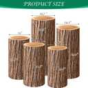 SaitiMade Set of 5 Wood Cylinder Stand Covers, Spandex Pedestal Stand Covers for Party, Wedding or Baby Shower Event Decor (Only Contains Cylinder Covers)