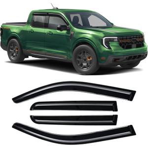 Rain Guards Compatible with Ford Maverick 2022 2023 2024 2025 2026, Tape-on Durable Side Window Visors Wind Deflectors 2022-2026 Maverick Rain Guard Black 4 PCS