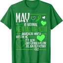 In May We Wear Green Mental Health Awareness Month Ribbon T-Shirt (Green, M)