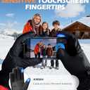 Winter Gloves Men Women Made with 3M Insulation & Plush Lining, -10F Windproof & Water-Resistant Snow Gloves for Cold Weather, Ski Glove with Reflective Strips & Touchscreen Fingers for Running