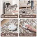 Runners for Hallways Ultra Non-Slip 2x10 Long Runner Rugs Washable Abstract Tear and Stain Resistance No Pile Lightweight Modern Rug Runners for Entryway, Kitchen, Walkway, Entrance, Brown
