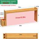 Bamboo Over the Stove Shelf,3 Level Adjustable Height with Side Storage Bin