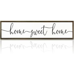 Home Sweet Home Signs, Rustic Wood Wall Plaque, Decorative Wooden Box Sign, Farmhouse Homes Decor for Living Room, Wall Decor Art, New Home Decoration, Housewarming Gift 17.8x4x1.2 inches