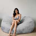 4FT Bean Bag Chair for Adults, High-Rebound Memory Foam Bean Bag Sofa