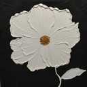 YaSheng Art - Thick Texture Flowers Abstract Oil Painting Hand-Painted Black and White Wall Art Minimalist modern Art Paintings Home Living room Room Dining Room Bedroom Wall Decorative Art Oil Painting 24x24inch (YS191)