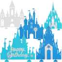 Frozen Castle Table Centerpiece Glitter Winter Themed Table Decorations for Princess Snowflake Themed Birthday Party Girls Birthday Party Supplies 5 Pcs