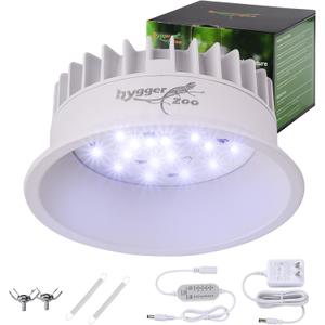 UVB Light for Reptiles, UVA UVB Reptile Light Fixture with Timer LED UVB Bulb for Bearded Dragon Gecko Turtle Chameleon Lizard Snake, Adjustable Brightness UVB Lamp for Reptile Tank Accessories, White