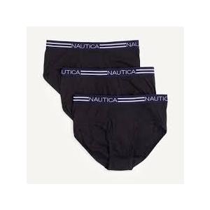 Nautica Men's Classic Cotton 3-pack Fly Front Briefs,M