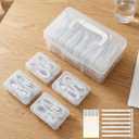 Portable Cord Organizer Box with Handle, 7 Clear Cable Storage Cases and Labels, Travel Cable Holder for Charging Cords, USB Wires, Earphones Home Desk Drawer Organizer (Type A)