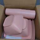 Teivio 16-piece Plastic Wheat Straw Square Dinnerware Set for 4, Unbreakable Dinner Plates, Salad Plates, Snack Bowls, Tumblers 13.5 oz, Dishwasher Safe, Kitchen Dinning RV Essentials, Pink