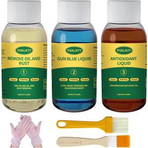 Gun Bluing Kits Liquid Gun Blue Finishing Rust Removal Lubrication All-Inclusive Kit for Gun Cleaning Maintenance and Preservation 10 oz