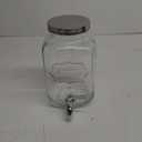 1 Gallon Glass Drink Dispenser For Parties,Beverage Dispenser,Lemonade Dispenser with 18/8 Stainless Steel Spigot Leakproof for Sun Tea, Picnic,Homemade Juice