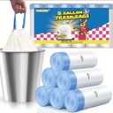 T.FORING 5 Gallon Trash Bags Drawstring 1.1 Mil - 120 Count 18 Liter Small Garbage Bags for Bathroom, Strong Unscented White Plastic Wastebasket Bin Liners for Kitchen Office Toilet and Bedroom