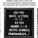 Pre-Cut 3/4 Inch White Letters for Felt Letter Board,340pcs plastic letters including Characters,Numbers,Symbols&Emoji for Message Board - (No Board Included)