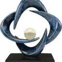 Modern Home Decor Abstract Decorative Sculpture Decorations for Living Room Dining Room Office, Resin Art Statues Coffee Table Bookshelf Decor Accents (Blue)