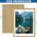 Hongkee 18x24 Frame Set of 2, Natural Oak Wood Style - Display 18 x 24 Poster without Mat or 16x20 Picture with Mat, Wall Mounting Horizontal and Vertical
