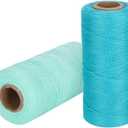 2 Rolls Warp Thread Warp Yarn Pure Cotton Yarn Tensile Resistant 8/4 Warp Thread for Knitting Tatting Carpet Tapestry(Sapphire Blue+Green)