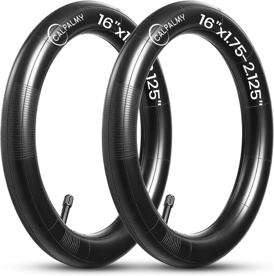 16'' x 1.75/ 1.95/ 2.15 Inner Tubes (2-Pack) | Compatible with Most 16’’ Kid Bikes Like RoyalBaby, Schwinn, Dynacraft Magna and Titan - Made from BPA/ Latex Free Premium Quality Butyl Rubber