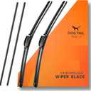 DOG TAIL Water Repellent Silicone Wiper Blades 18 inch (1 Pack) with Multiple Adapters and Refills, Automotive Replacement Front Windshield Wiper Blades for My Car with Water Repellency DropClear
