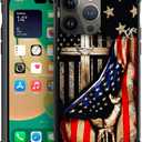 DAIZAG Compatible with iPhone 14 Plus Case,All-Round Protection Shockproof Anti-Scratches TPU Cover,Cases for Man Woman-Wooden Cross Power American Flag