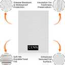 CENN Insulated Sandwich Wrapping Paper Pre-Cut Aluminum Foil Sheets [150 Pack] 10.75"x14" Non-Stick Paper-Backed Tin Foil for Sandwich Wraps, Burritos, BBQ - Grease-Resistant Foil Wrapping Sheets