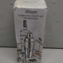 Cocktail Shaker, KITESSENSU 24oz Drink Shaker with Bartender Strainer, Measuring Jigger, Bar Mixing Spoon, Cocktail Recipe Guide, Professional Drink Mixer Set for Beginners, Silver (Silver - Cobbler 3)