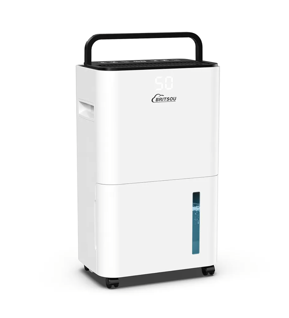 BRITSOU 34 Pint Dehumidifier for Basement with Drain Hose & 0.66 Gallon Water Tank, Manual & Auto Drainage, Smart Quiet Dehumidifiers for Home with Auto Shut off, 24HR Timer