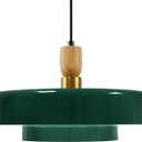Green 2-Tier Pendant Light Fixture, 13.77" Mid Century Modern Adjustable Hanging Ceiling Lamp, Retro Farmhouse Pendant Lighting for Kitchen Island Dining Room Bedroom