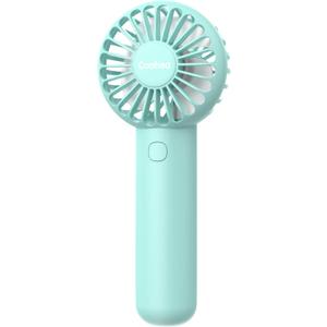 Coohea Mini Handheld Fan, Small Cute Design, 3 Powerful Speeds, USB Rechargeable Battery Operated, Portable Personal Fan with Base & Lanyard, for Eyelash Makeup Travel Beach Office Desk, Blue