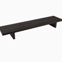 Desky Monitor Stand – Burnished Wood Desktop Riser with Matching Timber Legs, Ergonomic Screen Elevation, Integrated Cable Port