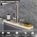 Silicone Kitchen Sink Splash Gaurd, Silicone Faucet splash gaurd, Longer Faucet Mat for Kitchen Sink Water Splash Guard for Kitchen Sink Area, Sink Protectors for kitchen (Beige, 29.9")