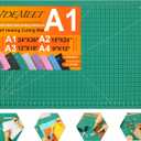 Density-upgraded 24" x 36" Large Self Healing Sewing Mat, Idemeet Rotary Cutting Mat 5 Play Cut Board for Crafts Hobby Project, Scale Size 24" x 36", A1, Green (36"L x 24"W)