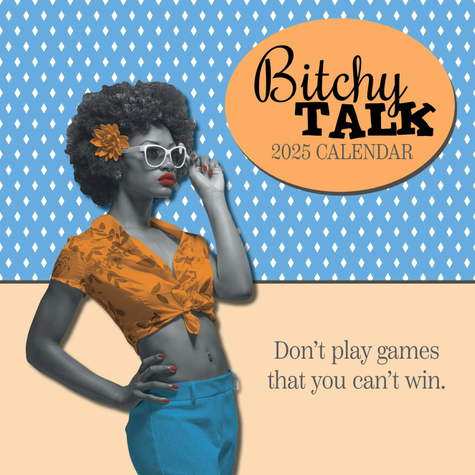 The Gifted Stationary 2025 Square Wall Calendar, Sassy Talk, 16-Month Funny Corner Theme Hanging Calendar with 180 Reminder Stickers, Month Planner for Home or Creative Spaces, 12x12 In 2Pac