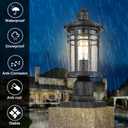 Darkaway Outdoor Post Lights Lamp Posts Outdoor Lighting, Waterproof Aluminum Post Lights Outdoor Light Fixtures with Glass, Light Posts for Outside Patio Yard (2 Pack, Black)