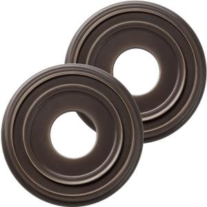 Matte Wood Grain Oil Rubbed Bronze PU Ceiling Medallions for Light Fixtures and Ceiling Fans 12-1/4"OD x 4"ID x 1"P (Fits Canopies up to 7")