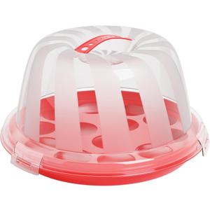 Cake Cupcake Carrier with Lid and Handle | 9" Round Cake Container Holder with Dome Cover | Plastic Pie Carrier Cake Storage Container | Easy Transport for Bunt Cake Keeper Platter Tray