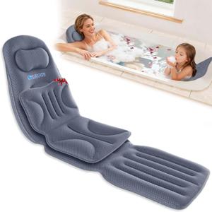 Luxury Full Body Bathtub Pillow 6D Air Mesh,Extra Long Bath Pillow for Tub Non Slip,Soft Relax Tub Pillow for Bath Head Neck Back Waist Support,Large Thick Spa Bathtub Cushion