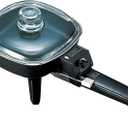 Brentwood SK-45 6" Non-Stick Electric Skillet with Glass Lid, Black, 7.7"D x 9"W x 6.6"H
