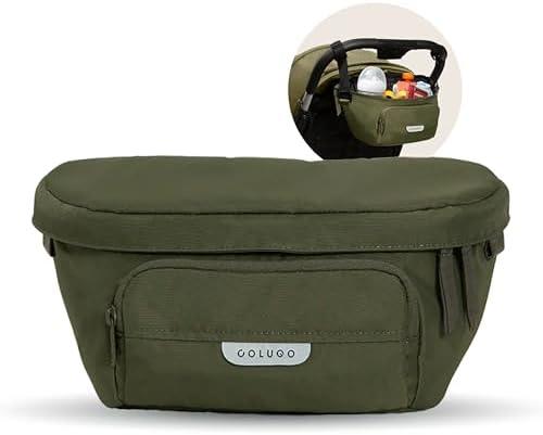 Colugo On-The-Go Stroller Organizer Insert with Zipper, Stroller Caddy with Cup Holder, Stroller Accessories for Parents specially designed to fit to your stroller with Non Slip Straps (Olive)