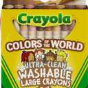Crayola 24 Ct Large Ultra-Clean Washable Crayons, Colors of the World